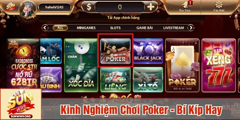 Kinh nghiệm chơi Poker