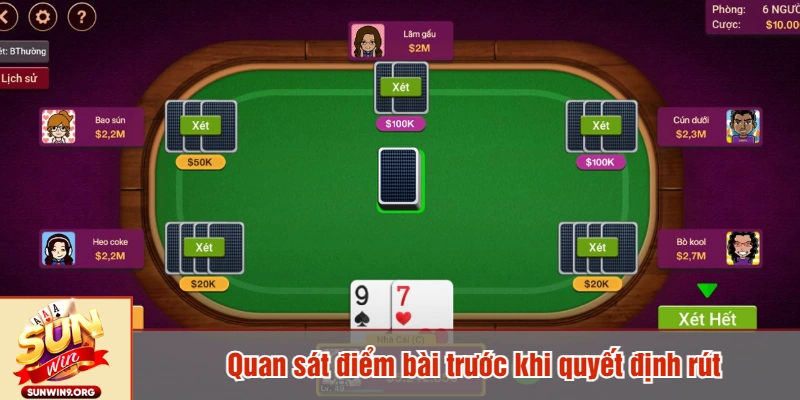 Quan sát điểm bài trước khi quyết định rút