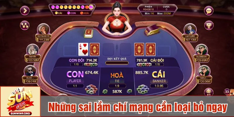 Sai lầm thường gặp khi áp dụng chiến thuật chơi Baccarat